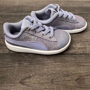 Toddler Puma 5c purple glittery sneakers